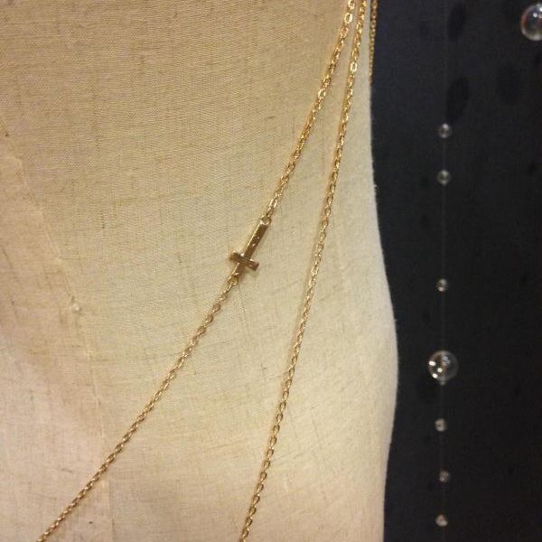 Cross Pearl Inläggningar Halsband