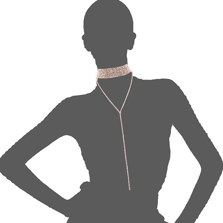Glittrande Full Rhinestone Choker Halsband