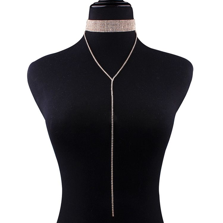 Glittrande Full Rhinestone Choker Halsband