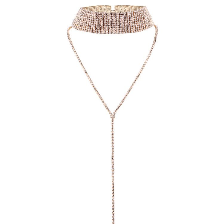 Glittrande Full Rhinestone Choker Halsband