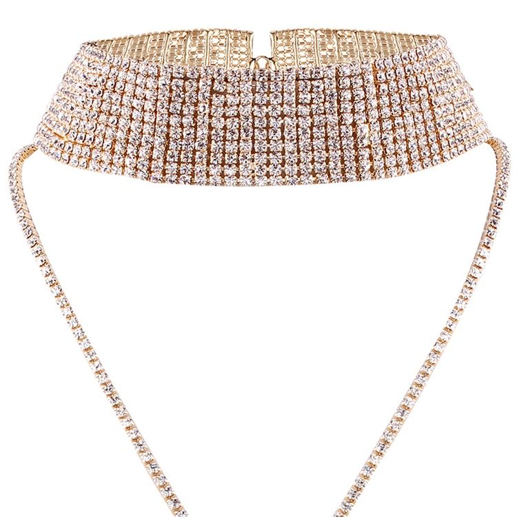 Glittrande Full Rhinestone Choker Halsband