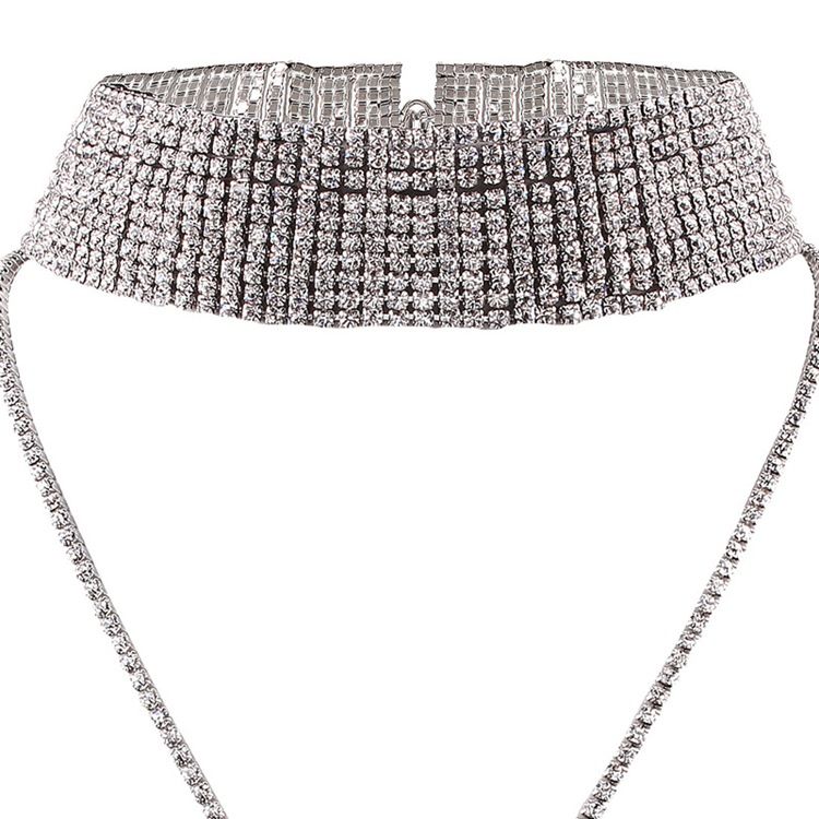Glittrande Full Rhinestone Choker Halsband