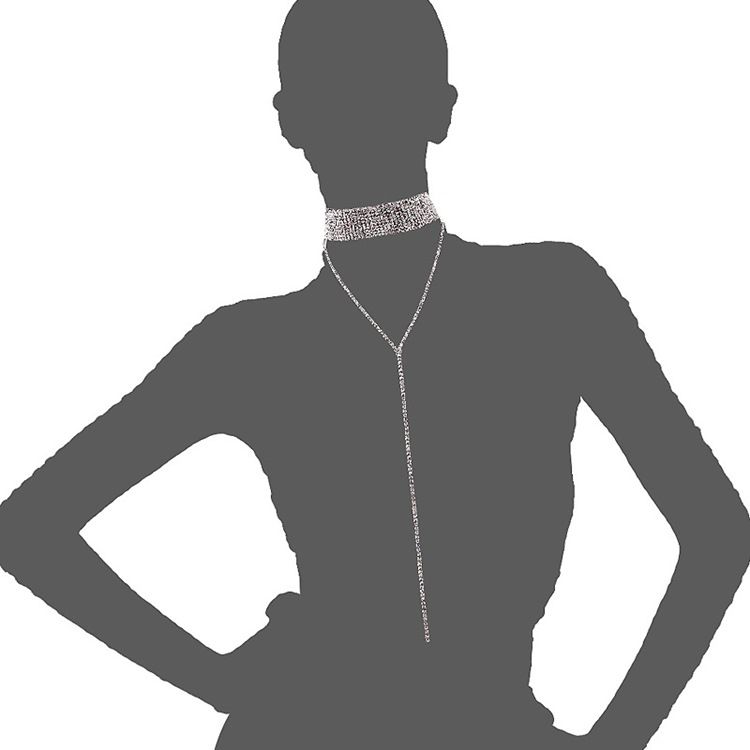 Glittrande Full Rhinestone Choker Halsband