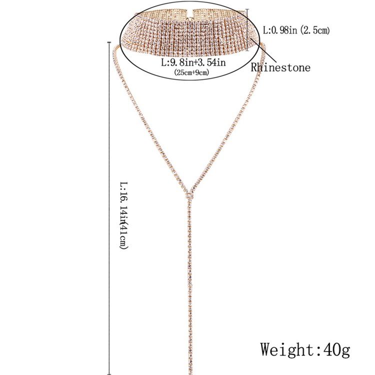 Glittrande Full Rhinestone Choker Halsband