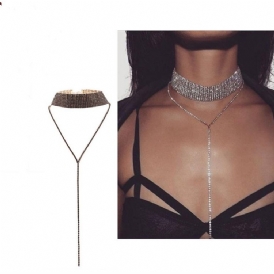 Glittrande Full Rhinestone Choker Halsband