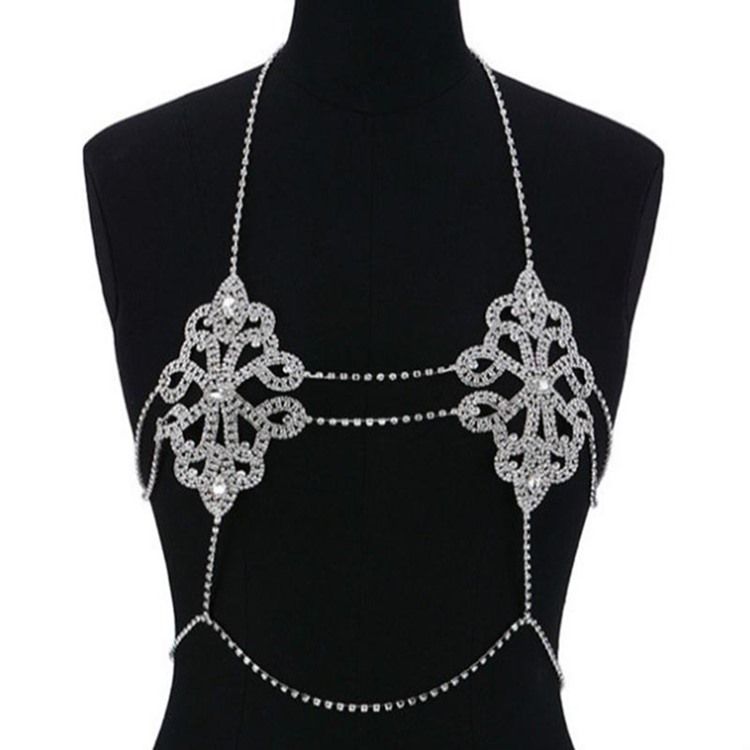 Rhinestone Body Chain Halsband