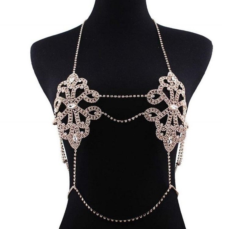 Rhinestone Body Chain Halsband