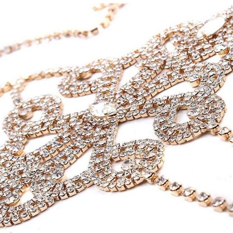 Rhinestone Body Chain Halsband