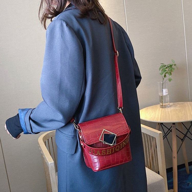 Alligator Pu Embossing Rektangel Casual Tygväskor