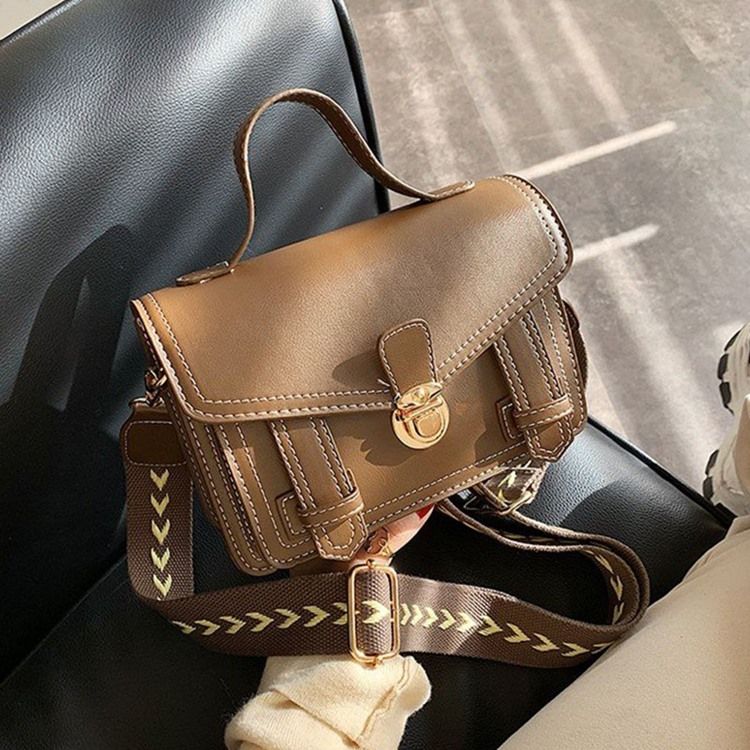 Plain Lock Pu Flap Fashion Tygväskor