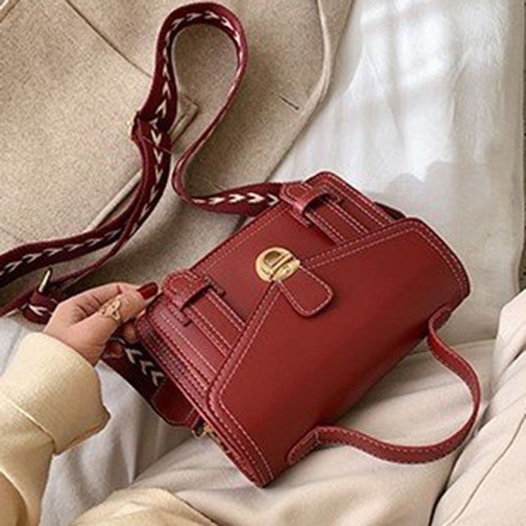 Plain Lock Pu Flap Fashion Tygväskor