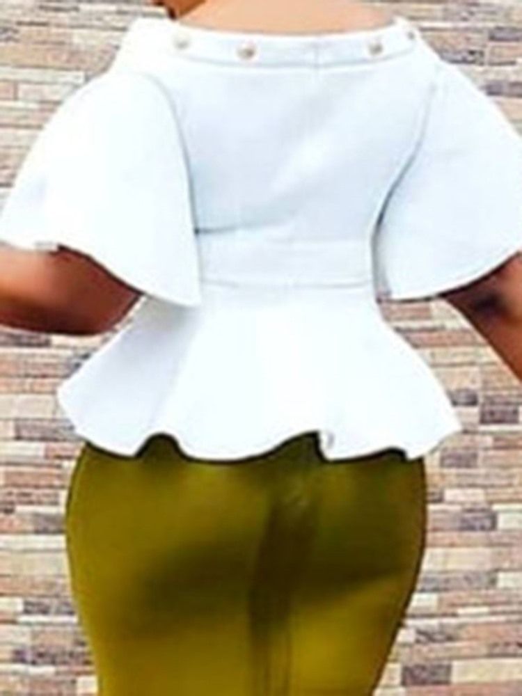 African Fashion Flare Sleeve Off Shoulder Blus