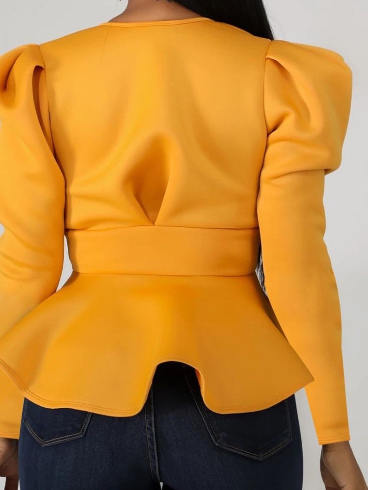 Vanlig Bowknot Långärmad Standardblus