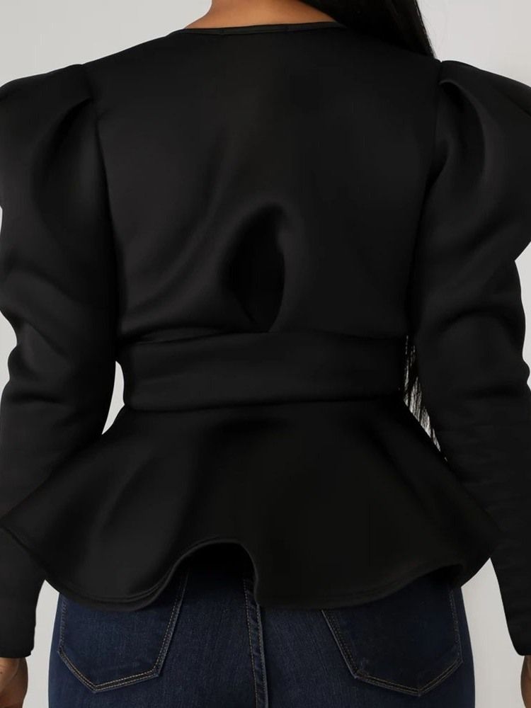 Vanlig Bowknot Långärmad Standardblus