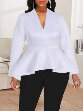 Vanlig Falbala Ruffles Långärmad Blus