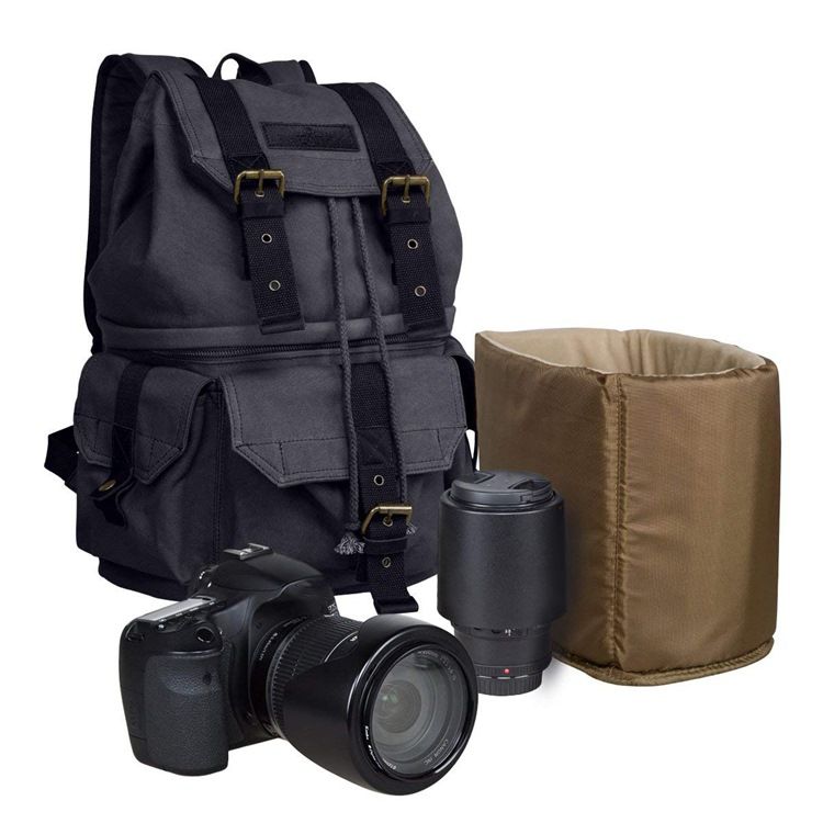 Vanlig Canvas Slr-Kameraryggsäck