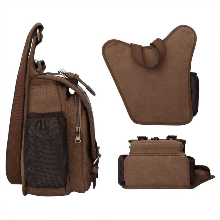 Vintage Läder Military Utility Axelväska