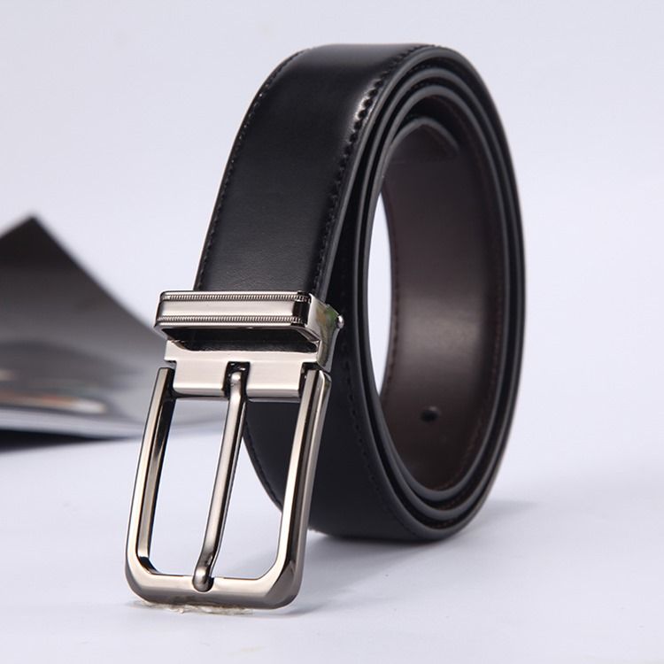 Bästsäljare Äkta Läder Pin Buckle All Match Bälte För Män