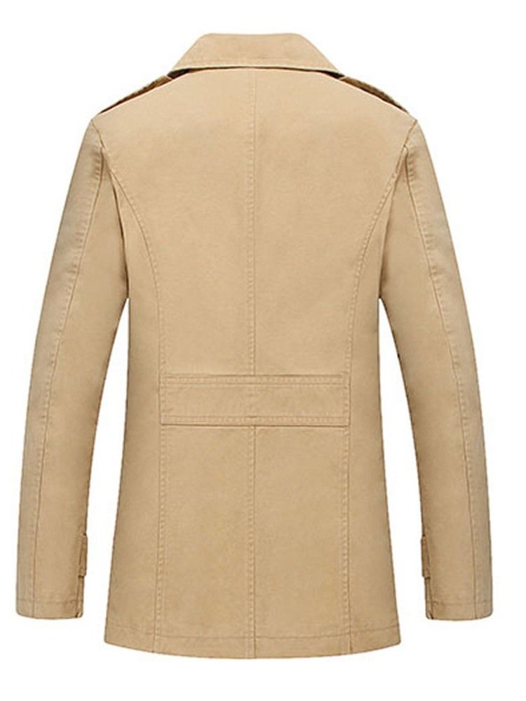 Färgblock Standardknapp Höst Casual Trenchcoat