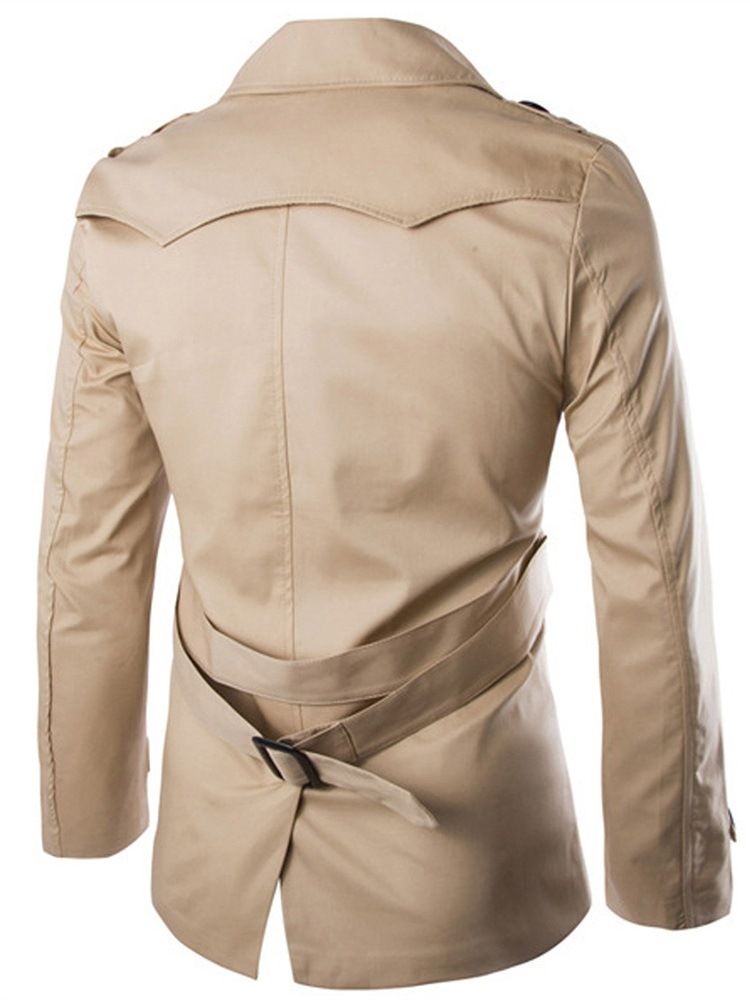 Knapp Vanlig Standard Dubbelknäppt Smal Trenchcoat