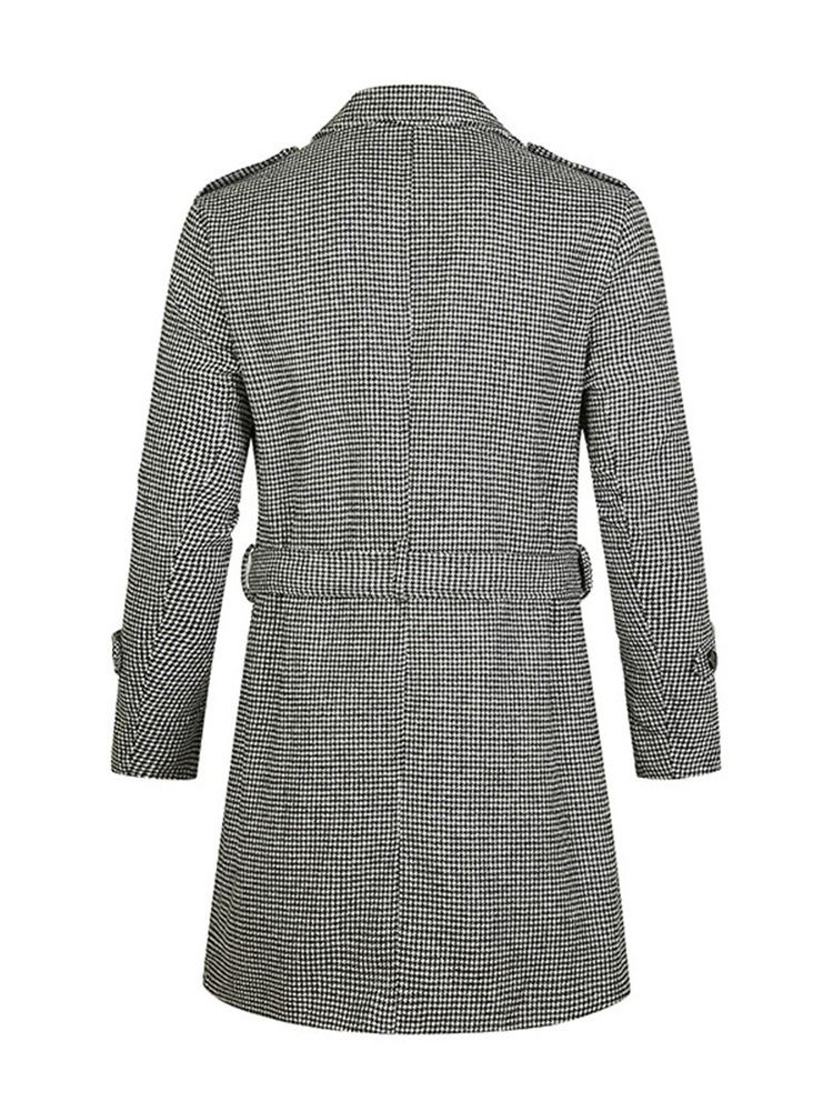 Medellånga Lapel Houndstooth European Slim Coat