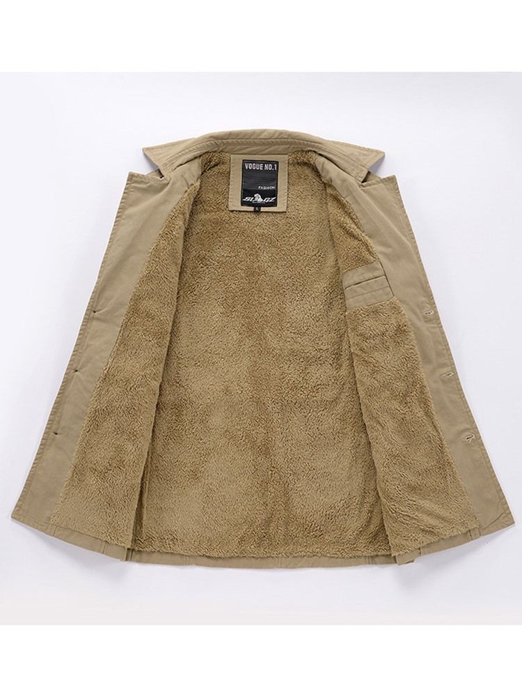Naggad Kavaj I Enfärgad Patchwork Trenchcoat För Män