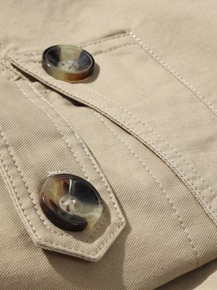 Vanlig Kavaj Mellanlång Enkelknäppt Enkel Trenchcoat