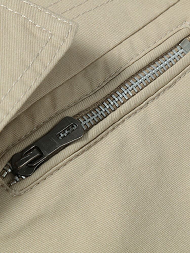Vanlig Knapp Slim Mellanlång Casual Trench Coat För Män