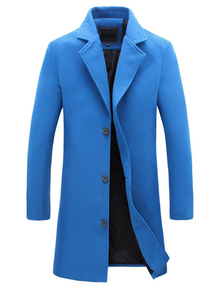 Vanlig Mellanlångt Lapel Vinterkappa
