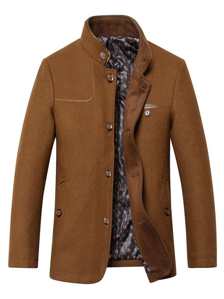 Vanlig Stativkrage Standard Slim Coat För Män