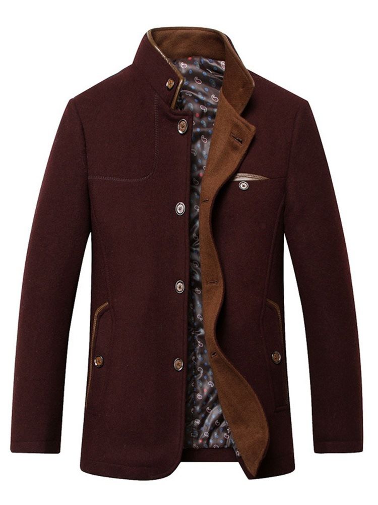 Vanlig Stativkrage Standard Slim Coat För Män