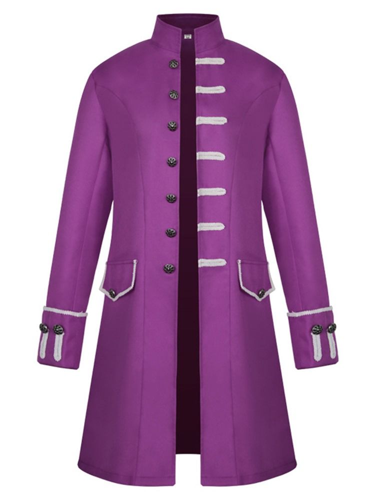 Vintage Plain Period Långärmad Polyester Kostymer