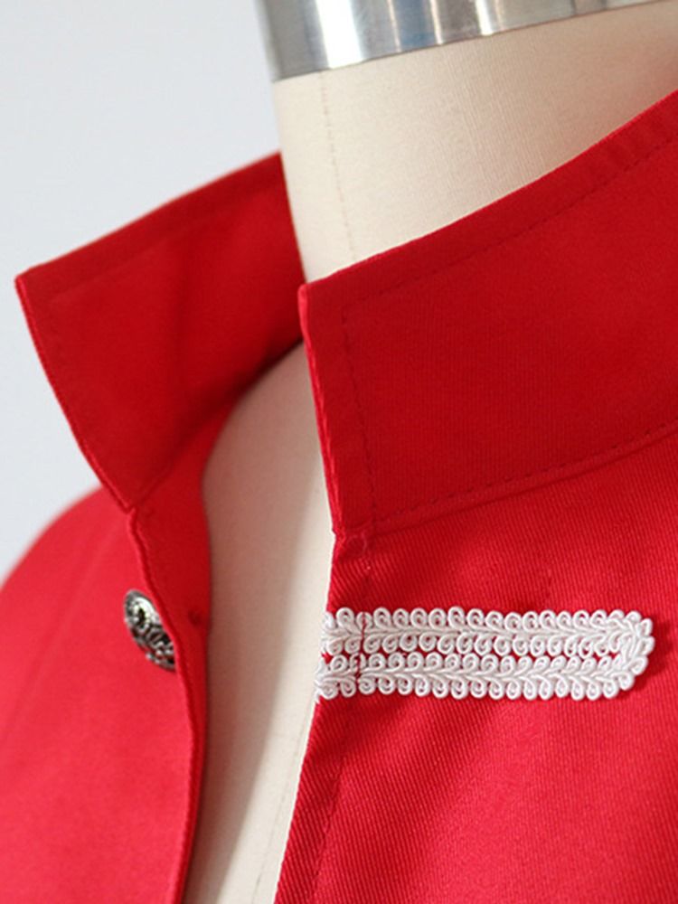 Vintage Plain Period Långärmad Polyester Kostymer