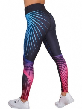 3D-Modetryck Andningsbara Löpyogabyxor Tiktok-Leggings Med Hög Midja