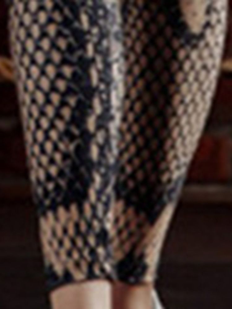 3D Ormskinnsmönstertryck För Kvinnor Yoga Leggings Yogabyxor Tiktok Leggings Med Hög Midja