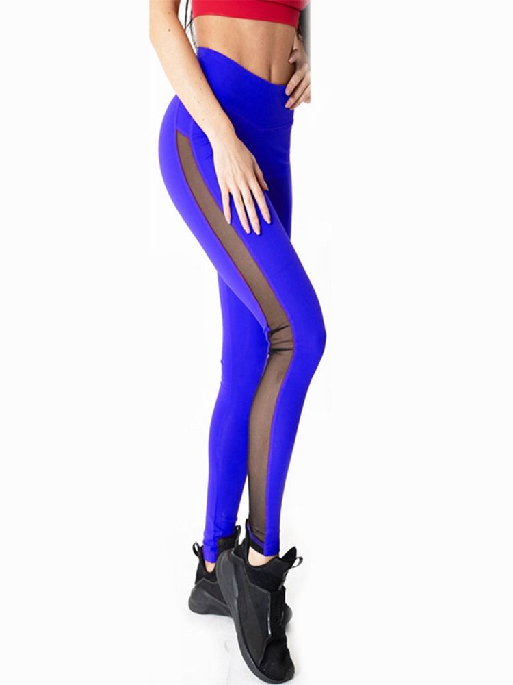 Andas Mesh Patchwork Leggings I Full Längd Yogabyxor Tiktok Leggings Med Hög Midja