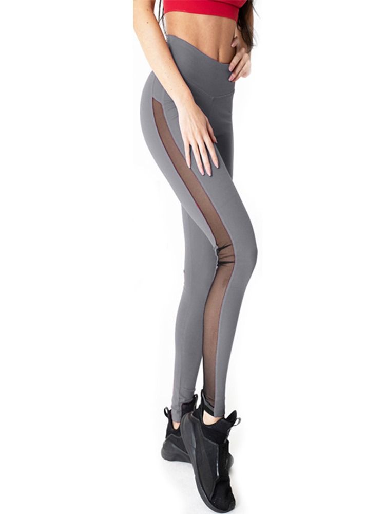 Andas Mesh Patchwork Leggings I Full Längd Yogabyxor Tiktok Leggings Med Hög Midja