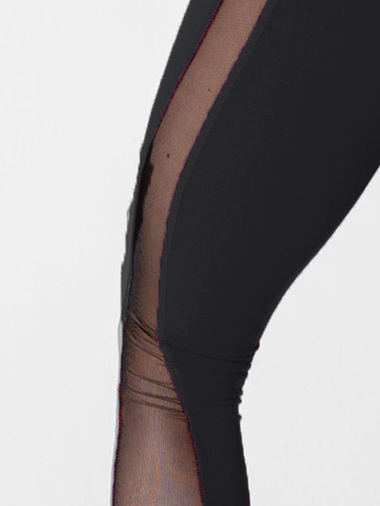 Andas Mesh Patchwork Leggings I Full Längd Yogabyxor Tiktok Leggings Med Hög Midja
