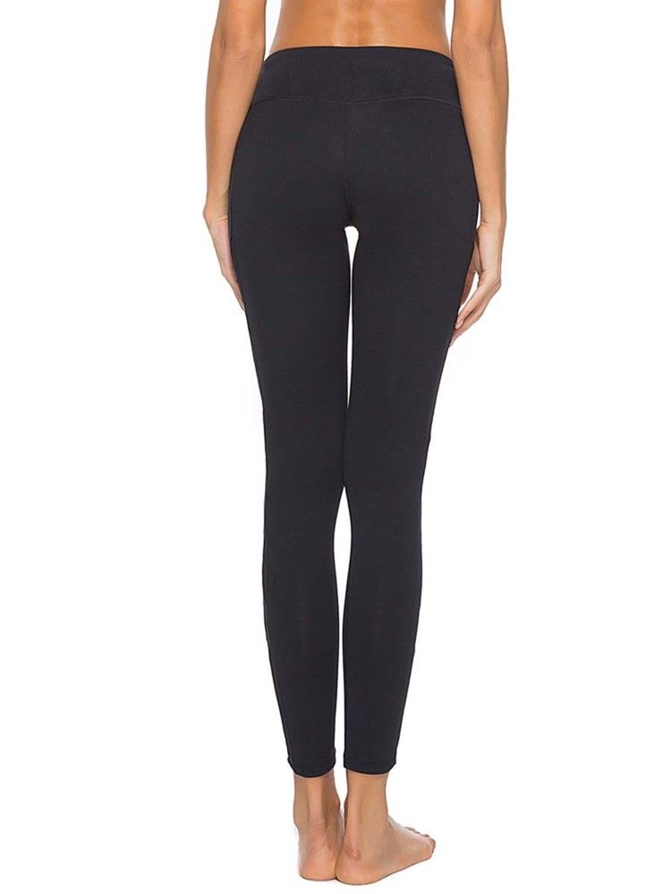 Andas Mesh Patchwork Solid Ping-Pong Yoga Byxor Tiktok Leggings Med Hög Midja