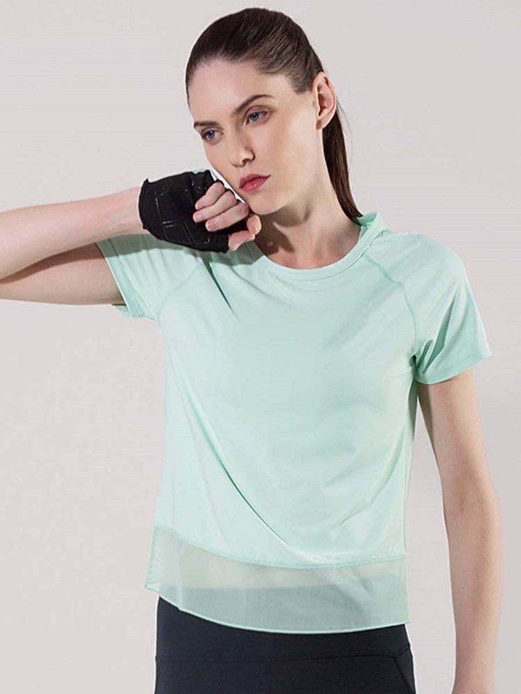 Andas Solid Patchwork Kortärmad Toppar