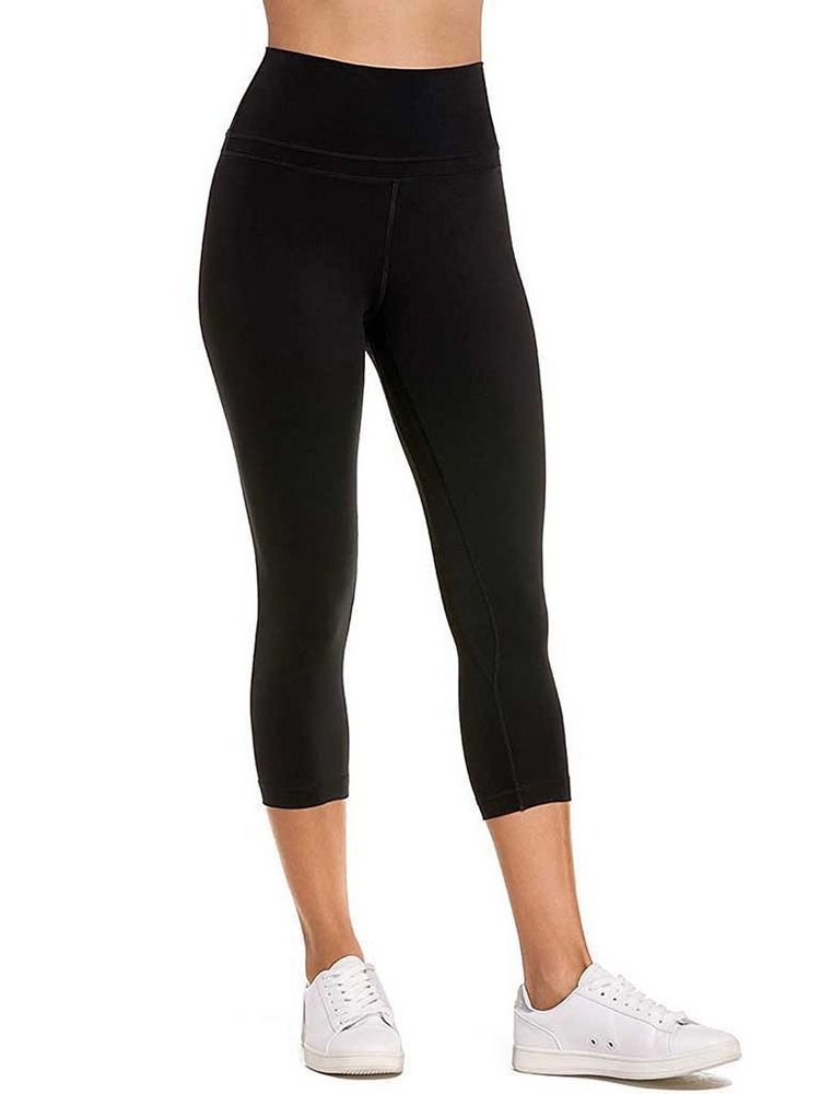 Andas Solid Patchwork Mid-Calf Volleyboll Byxor Yoga Byxor Tiktok Leggings Med Hög Midja