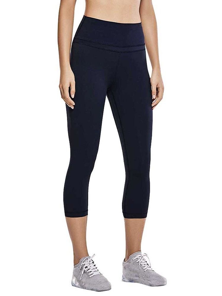 Andas Solid Patchwork Mid-Calf Volleyboll Byxor Yoga Byxor Tiktok Leggings Med Hög Midja