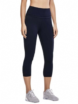 Andas Solid Patchwork Mid-Calf Volleyboll Byxor Yoga Byxor Tiktok Leggings Med Hög Midja
