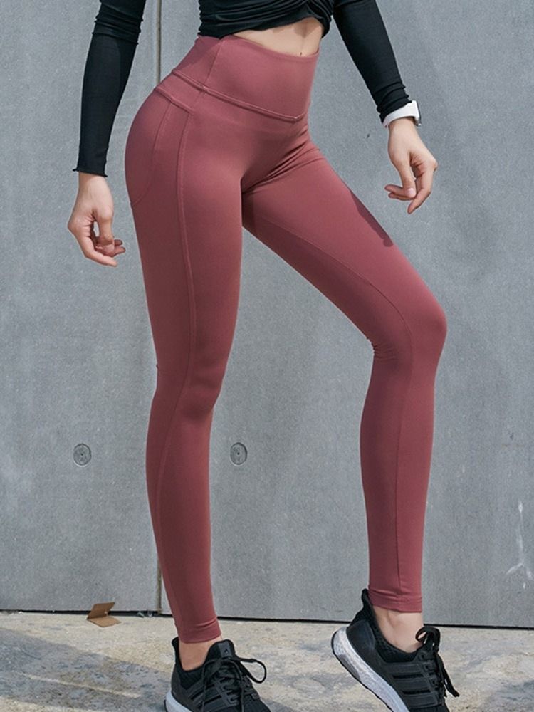 Andas Solid Running Ankel Lång Leggings Yoga Byxor Hög Midja Tiktok Leggings