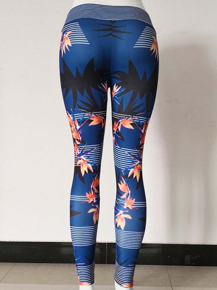 Anti-Svett Blommönster Dam Sport Leggings
