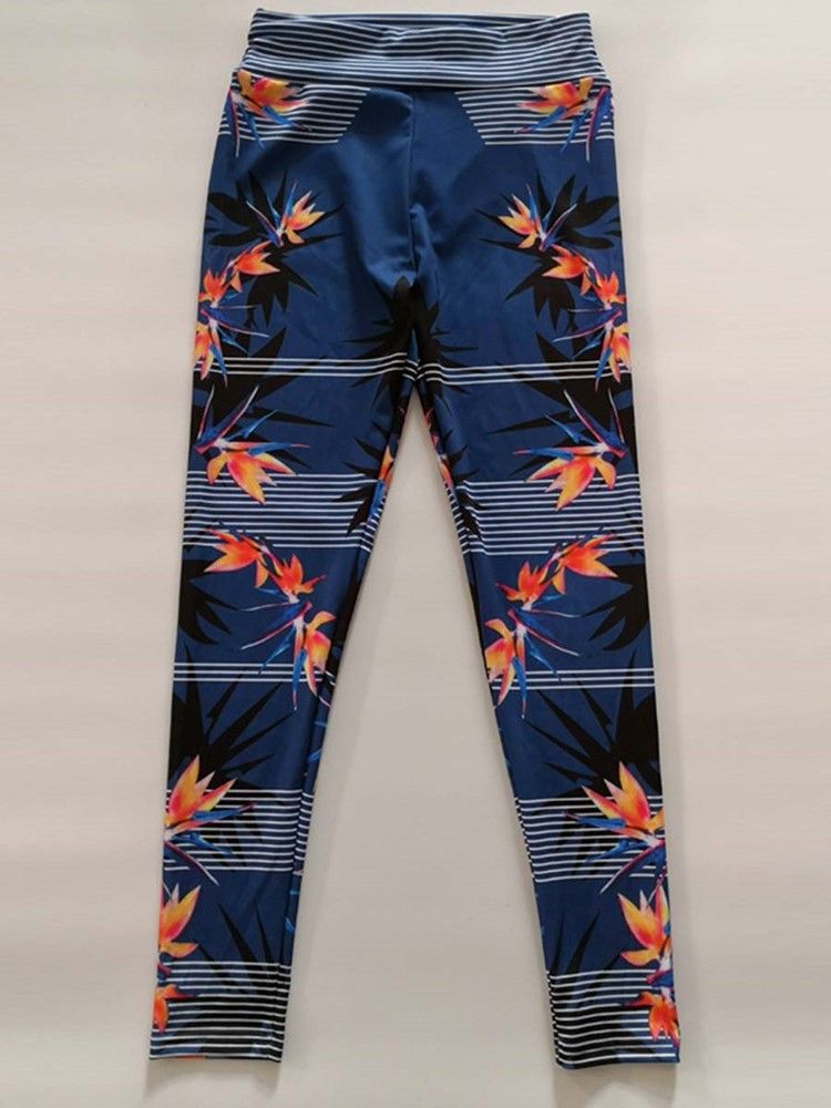 Anti-Svett Blommönster Dam Sport Leggings