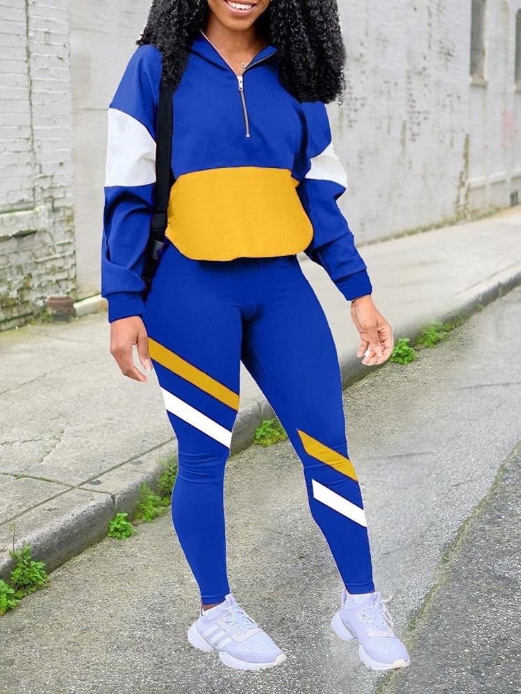 Anti-Svett Patchwork Color Block Nylon Badminton Pullover Klädset