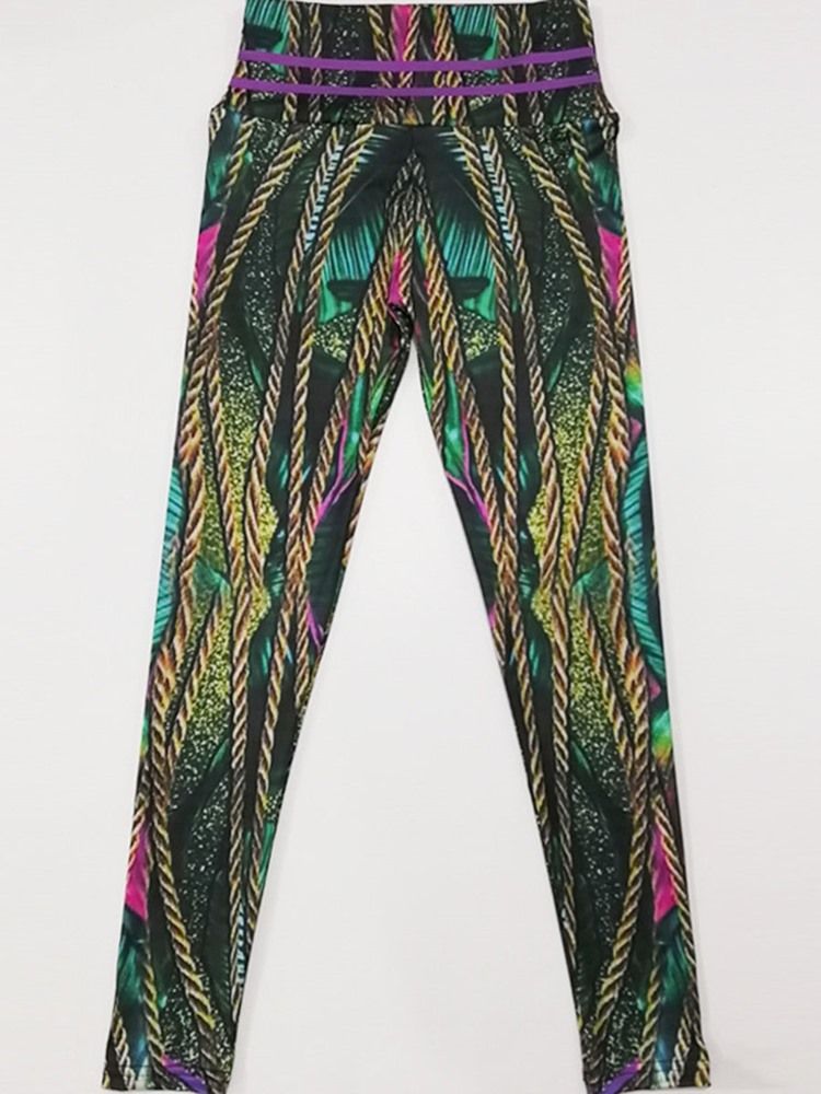 Anti-Svett Polyester Print Full Längd Yoga Byxor Hög Midja Tiktok Leggings