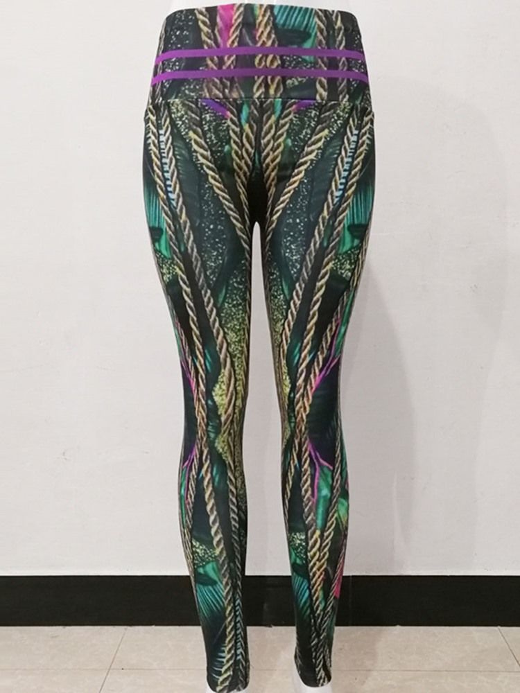 Anti-Svett Polyester Print Full Längd Yoga Byxor Hög Midja Tiktok Leggings