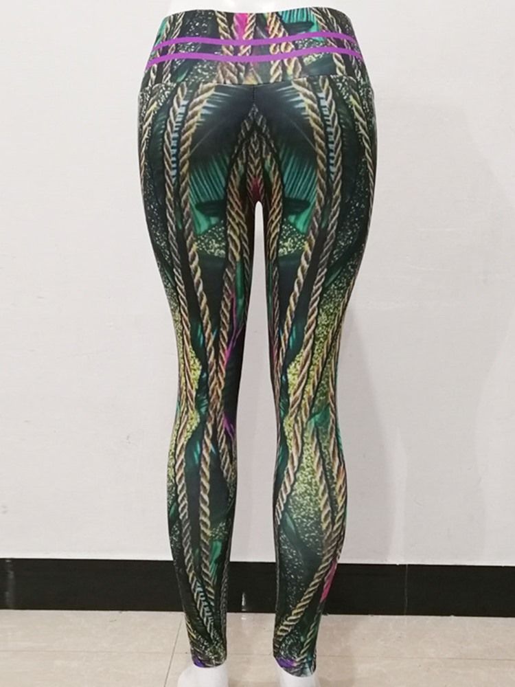 Anti-Svett Polyester Print Full Längd Yoga Byxor Hög Midja Tiktok Leggings